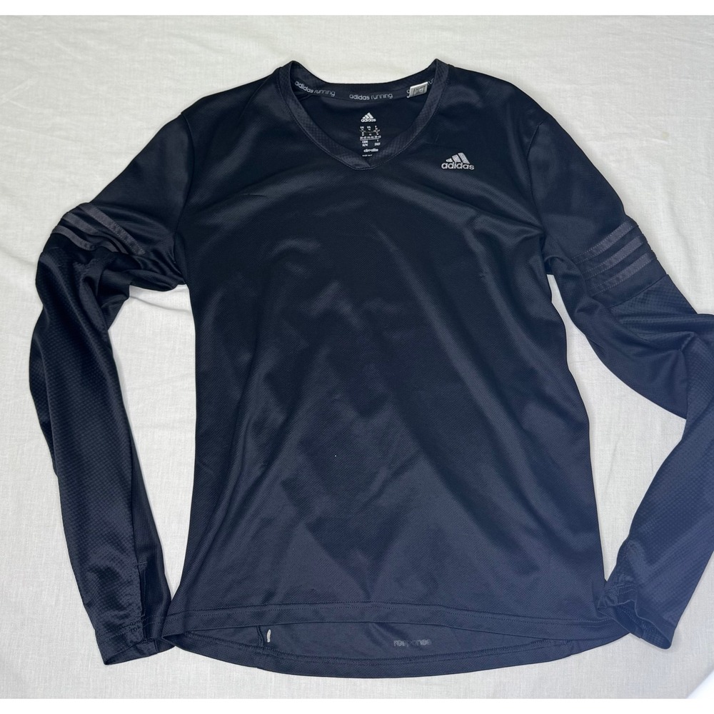 Adidas Running Response Long Sleeve Shirt Mens Medium Black Climalite